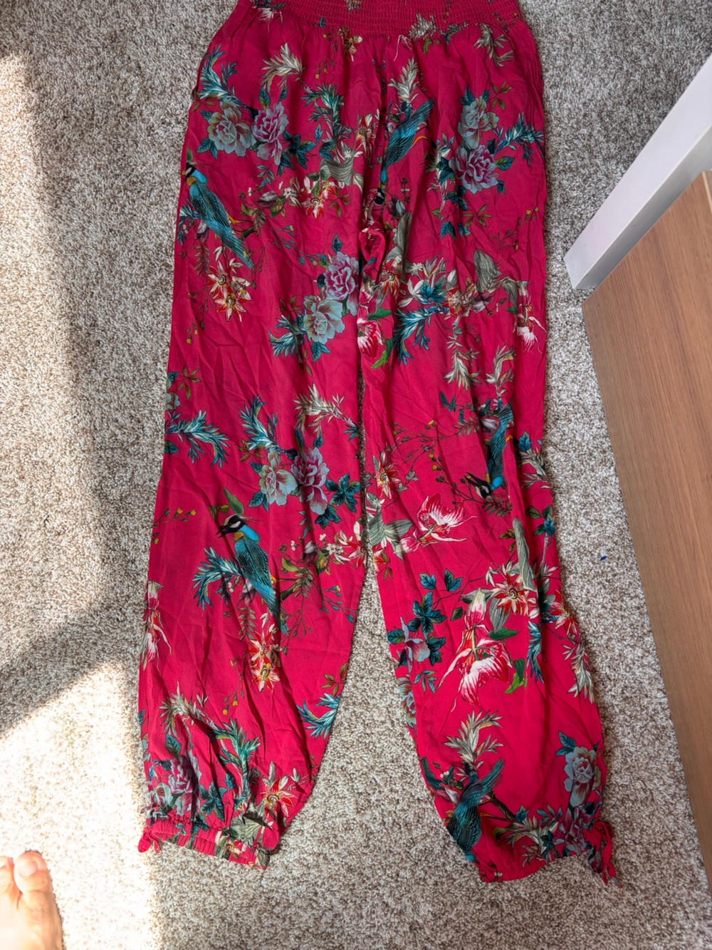 Johnny Was  floral bird pants s